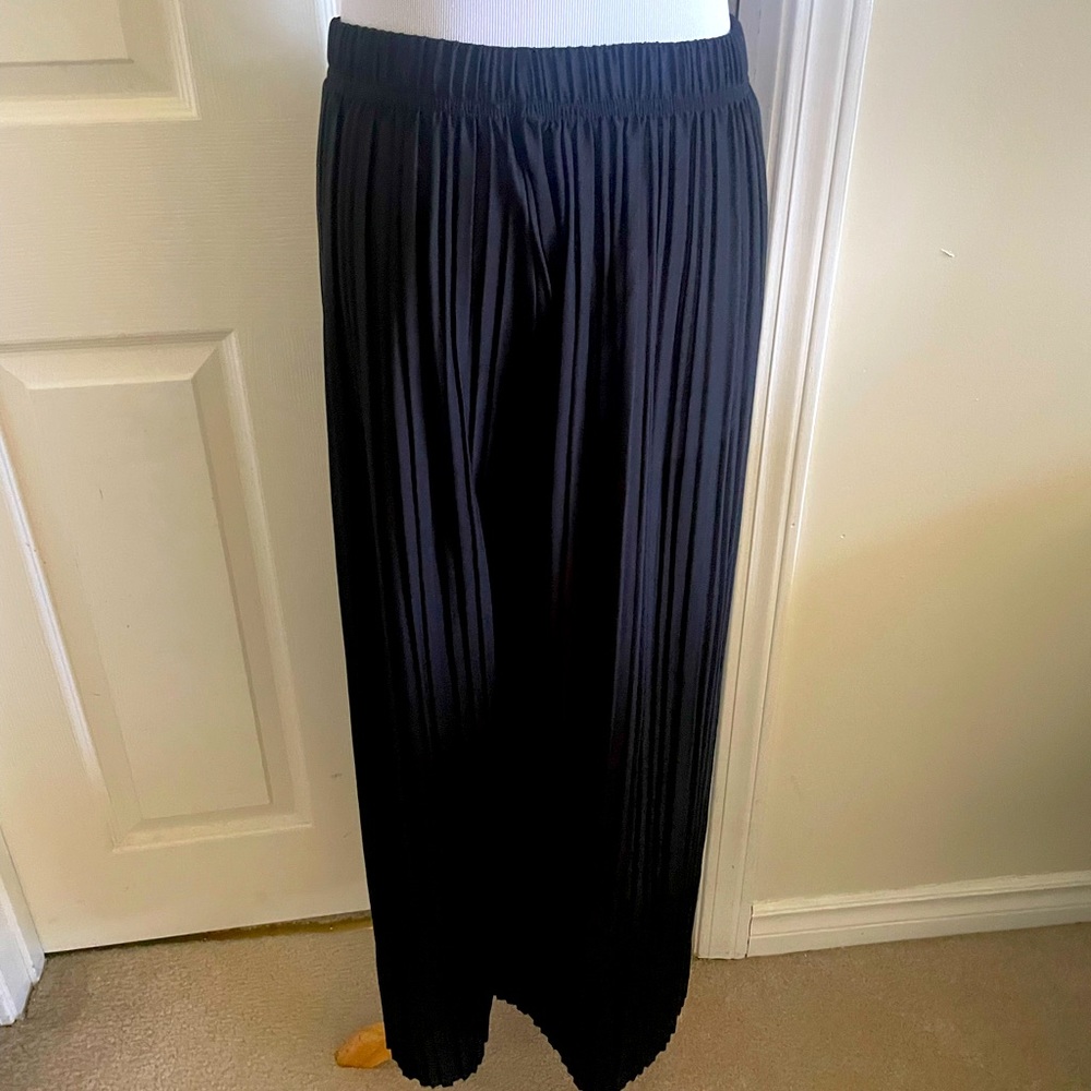 Semi- sheer pull on lightweight wide leg pants